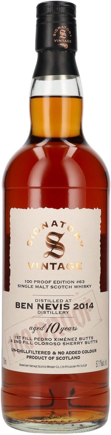 Signatory Vintage 100 Proof Edition BEN NEVIS 10 Years Old Single Malt #63 2014 57,1% Vol. 0,7l
