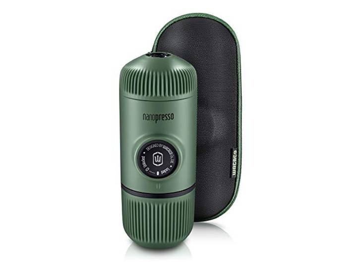 WACACO Nanopresso Machine à Expresso Portable\, livrée avec le S-Case Nanopresso\, Version Améliorée de Minipresso\, Cafetière de Voyage\, Actionné Manuellement\, Vert Mousse