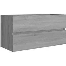 Helloshop26 - Moderner minimalistischer Waschtischunterschrank 90 x 38 x 45 cm grauer Stauraum aus Holzwerkstoff 02_0048237