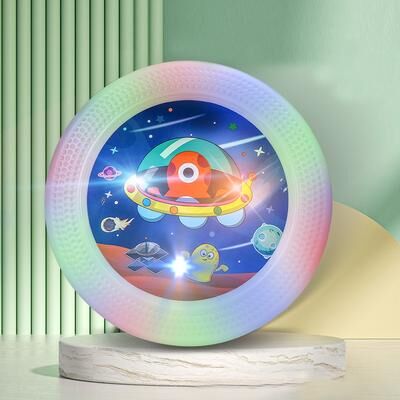 Smart Shopping Spot Outdoor LED Flying Saucer Toy Interactive Parent Child & Pet Training UFO Toy For Kids And Dogs, Fashionable Silicone c