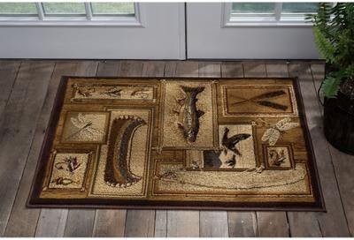 Alise Rugs Natural Lodge Novelty Graphic Indoor Area Rug