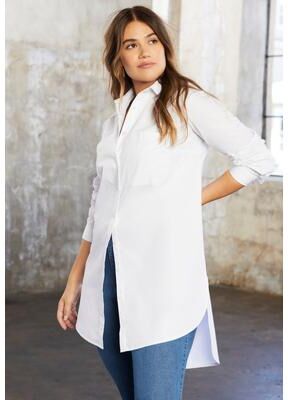 Plus Size Women's Poplin La Vie Max Tunic by June & Vie in White (Size 18/20)