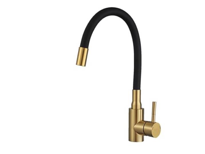 Gold Küchenarmatur Edelstahl Flexibler Auslauf Küchenspüle Wasserhahn Heiß Kalt Wasser Waschbecken Mischbatterie 360 ​​Grad drehbarer Kran(Gold)
