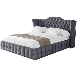 POLSTERBETT mit Bettkasten und Lattenrost, Boxbett ohne Matratze - MODY 140x200 Dunkelgrau