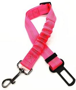 Uplifted Goods Adjustable Reflective Dog Seat Belt Harness For Car Travel rose