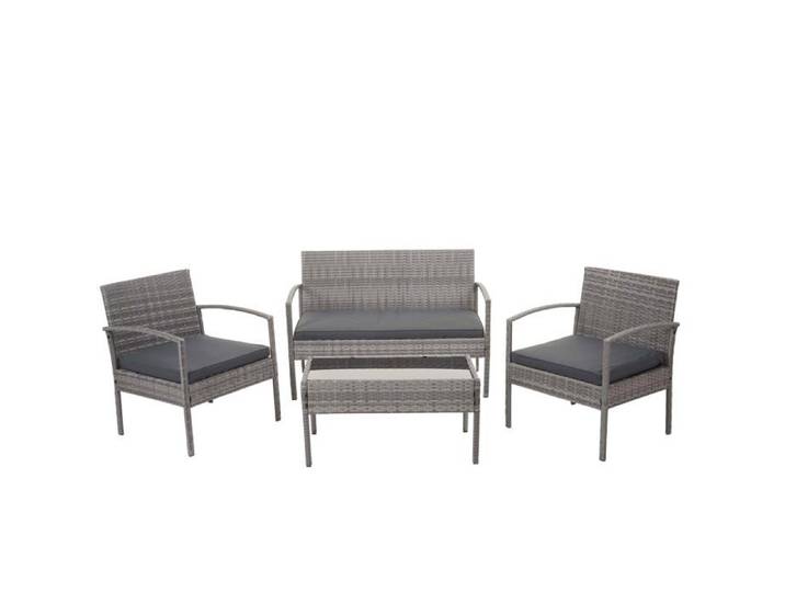 Salon de jardin en polyrotin gris pour balcon jardin terrasse jardin coussins gris fonce 04_0004213