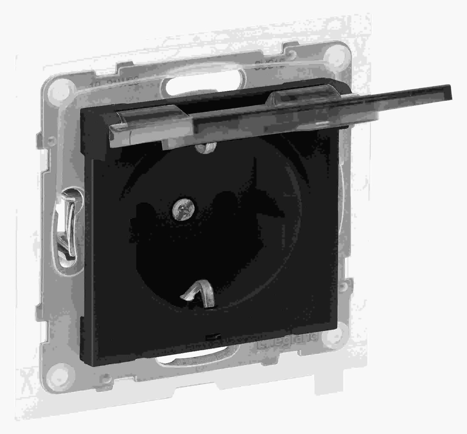 Legrand SEANO Schuko-stopcontact met klapdeksel en IP44 bescherming, wit