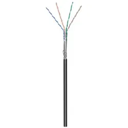 Dsit CAT6 Outdoor Netzwerkkabel, S/FTP, AWG 26/7 (Flexibel), 305 Meter, Schwarz, CCA (S/FTP, CAT6, 305 m), Netzwerkkabel