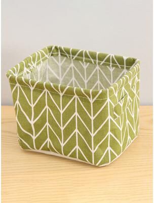 Friendly Fresh Finds Cotton Hemp Fabric Storage Basket With Handles For Tabletop And Closet Organization green