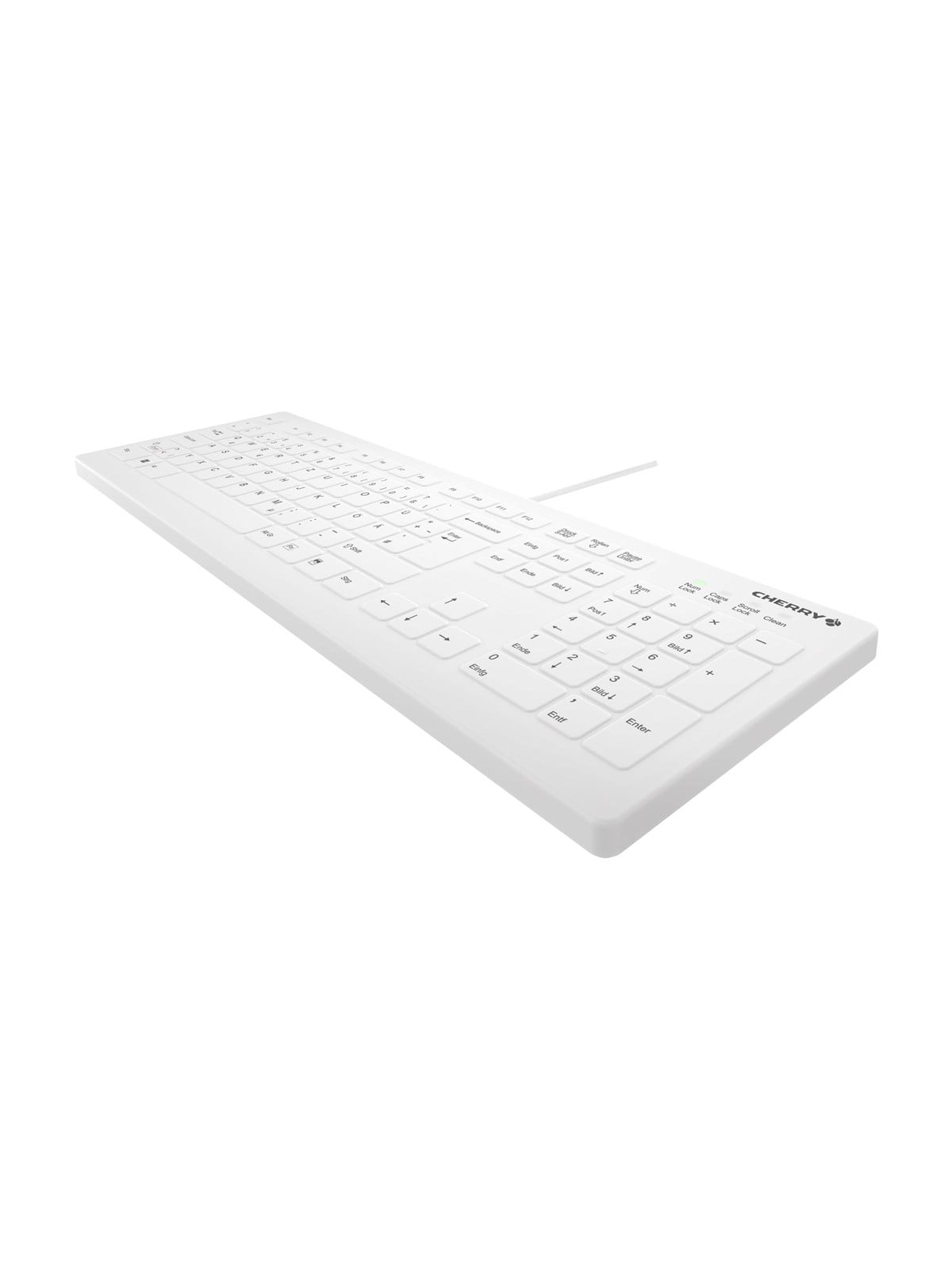 Cherry Active Key AK-C8112 - keyboard - wipe disinfection flat key profile - 100% full size - QWERTZ - German - white Input Device - Tastatur - Full-Size - Deutsch - Weiss