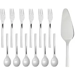 WMF Obst- Kuchenbesteck 13tlg 6 Personen Tortenheber Nuova Edelstahl 18/10 poliert, Besteck, Silber