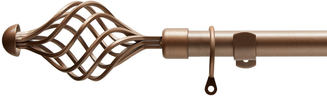 Ebern Designs Rheba Adjustable Curtain Pole Set Gold 6cm H x 300cm W x 6cm D
