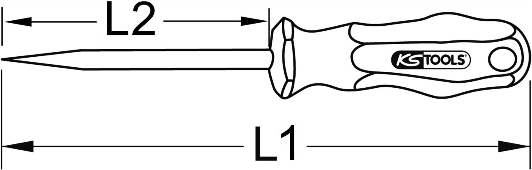 KS Tools BRONZEplus Vierkant-Ahle, 100 mm (963.2525)