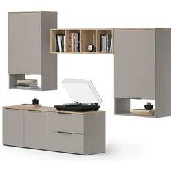 Vicco, Wohnwand, Wohnwand Wido, Greige/Sonoma, 5 Teile (80 x 40 x 50 cm)