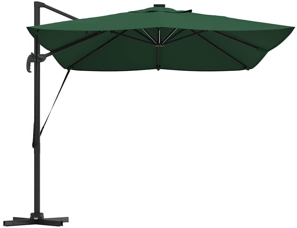 Brayden Studio Cantilever Parasol with Pulley Lift Green 265cm H x 251cm W x 251cm D