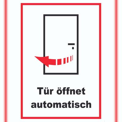 HB-Druck Tür öffnet automatisch Schild A6 (105x148mm)