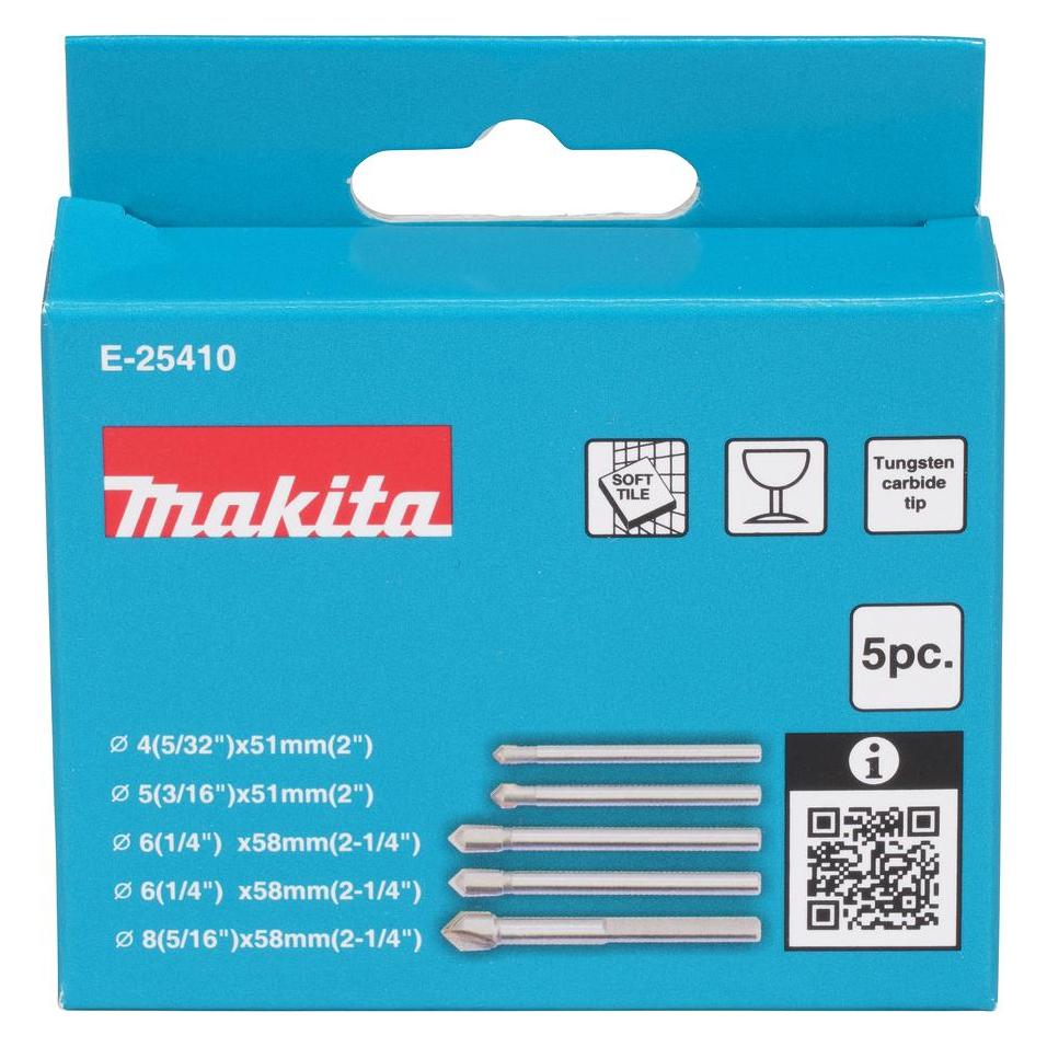Makita E-25410 Glas-/Fliesenbohrer-Set 5-tlg. (4 mm, 5 mm, 6 mm, 8 mm) (E-25410)