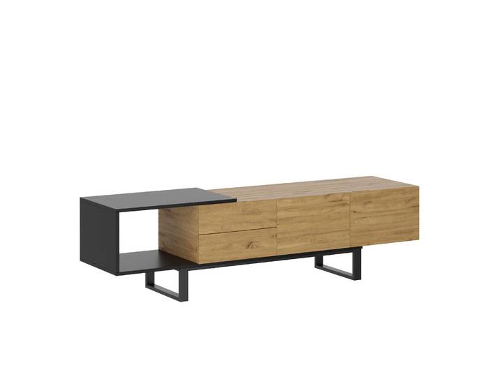 TV Möbel BRUNFORGE 160 x 39 x 44 braun/schwarz