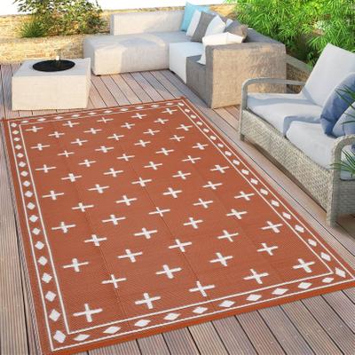 Garvee Cross Pattern Waterproof Reversible Outdoor Patio Rug