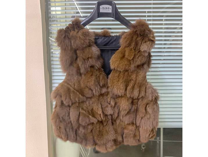 Gilet sans manches en véritable fourrure de renard, gilet en fourrure de renard naturelle pour femmes, gilet tendance, vente en gros et au détail, gilet en fourrure