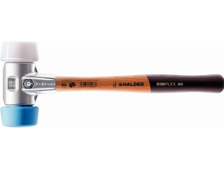 Halder Schonhammer Simplex Longueur 325mm Diamètre tête 50mm 400g bleu - TPE soft / blanc Superp - 3117051