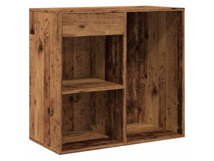 Kosmetikschrank Altholz 80x40x75 cm mit Schublade und Fächern Feuchtigkeitsbeständiges Holzwerkstoff, geräumige Schublade, Fächer, universelles Design, Wandbefestigungselement in