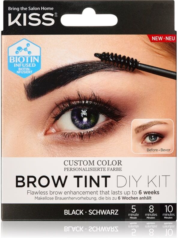 Kiss Brow Tint DIY Kit brow colour shade Black 20 ml