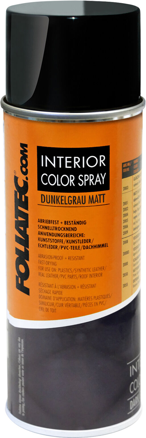 Foliatec Innenraum Farbspray Interior Colorspray, Dunkelgrau Matt (400 Ml) 2009 0.4l