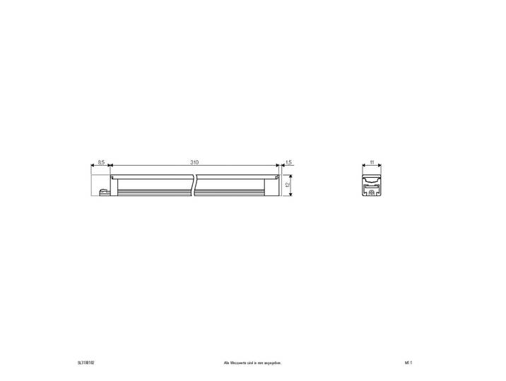 EVN LED-Anbauleuchte Bordo aus Aluminium, Länge 31 cm, alu / grau / zink, für Flurbereich, Aluminium, Lichtleiste