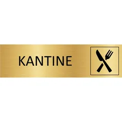 CombiCraft Aluminium Türschild Gold Kantine 165x45mm mit 3M-Tape