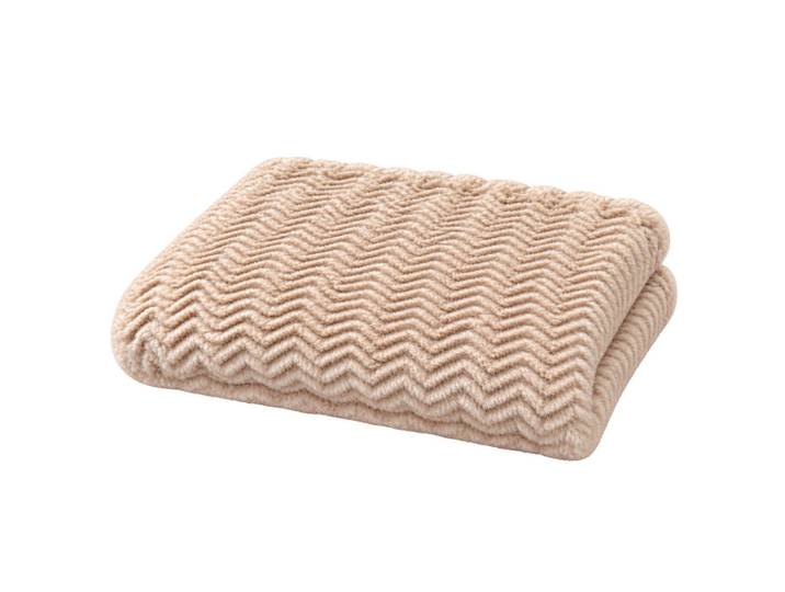 Esposa Plaid, Beige, Textil, Fischgrät, Füllung: Polyester, 140x190 cm, pflegeleicht, Heimtextilien, Wohntextilien, Decken, Plaids