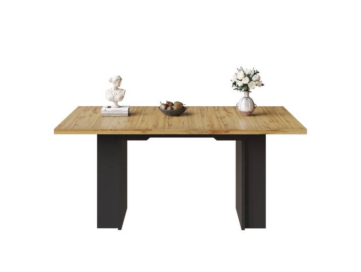 Flieks Esstisch Teleskop 120-160x80Cm Ausziehbar Regale Holz, Naturfarben, 120x75x80 cm, Esszimmer, Esstische