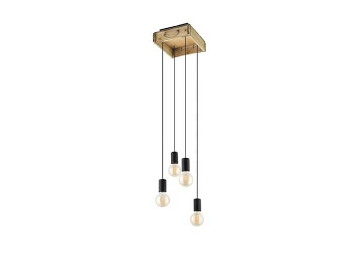 EGLO Hanglamp Wootton, 4-lichts pendellamp in vintage design