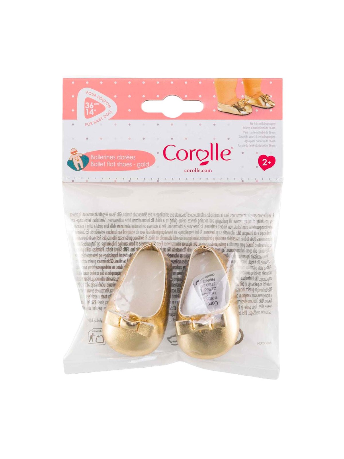 Corolle Golden Ballet Flat Shoes for Baby Doll 36cm