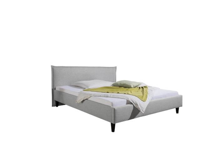 Livetastic Polsterbett Roswell, Hellgrau, Holz, Buche, massiv, 180x200 cm, Made in Germany, für Lattenrost geeignet, Schlafzimmer, Betten, Polsterbetten