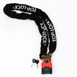 APlus Top-Lock ART4, Kettenschloss - Schwarz/Rot - 150 cm