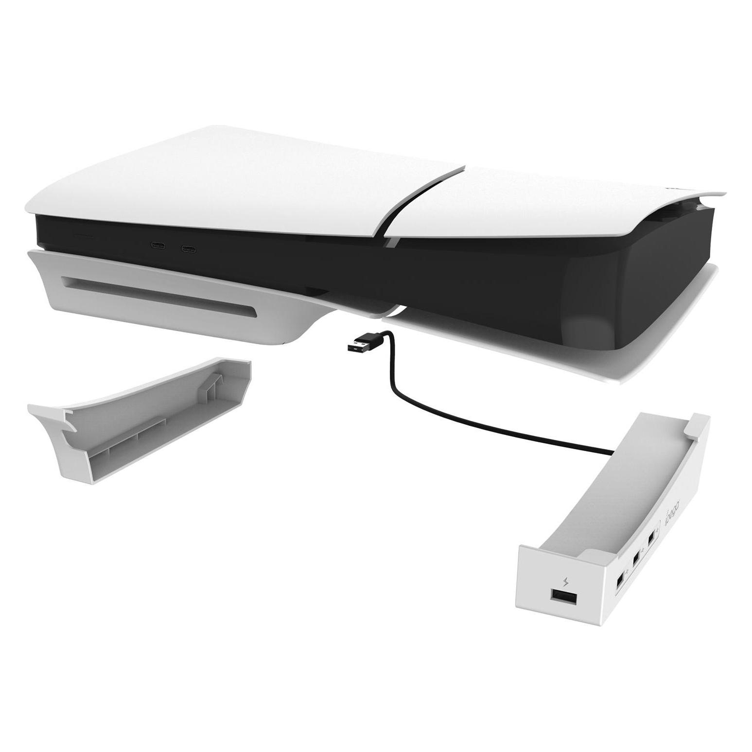iPega P5S008 Horizontal Stand with USB HUB for PS5 Slim/PS5 Pro White (Damage Package) (PS5) (57983126196)