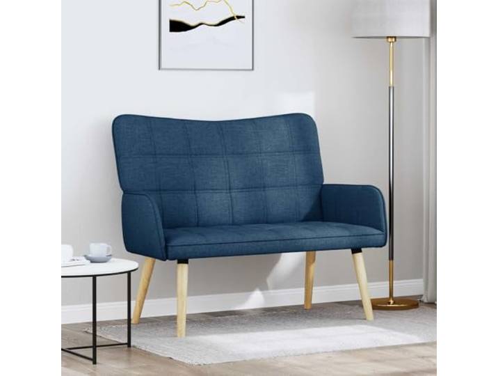 pokgdf 2-Sitzer Sofa Blau 115 cm Polyester Metallrahmen, Modernes Design, Pflegeleicht, Für Wohnzimmer