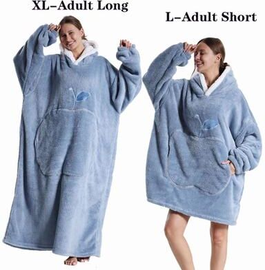 Uplifted Goods Oversized Plush Fleece Hoodie Blanket With Hood And Pockets a xl Us 12