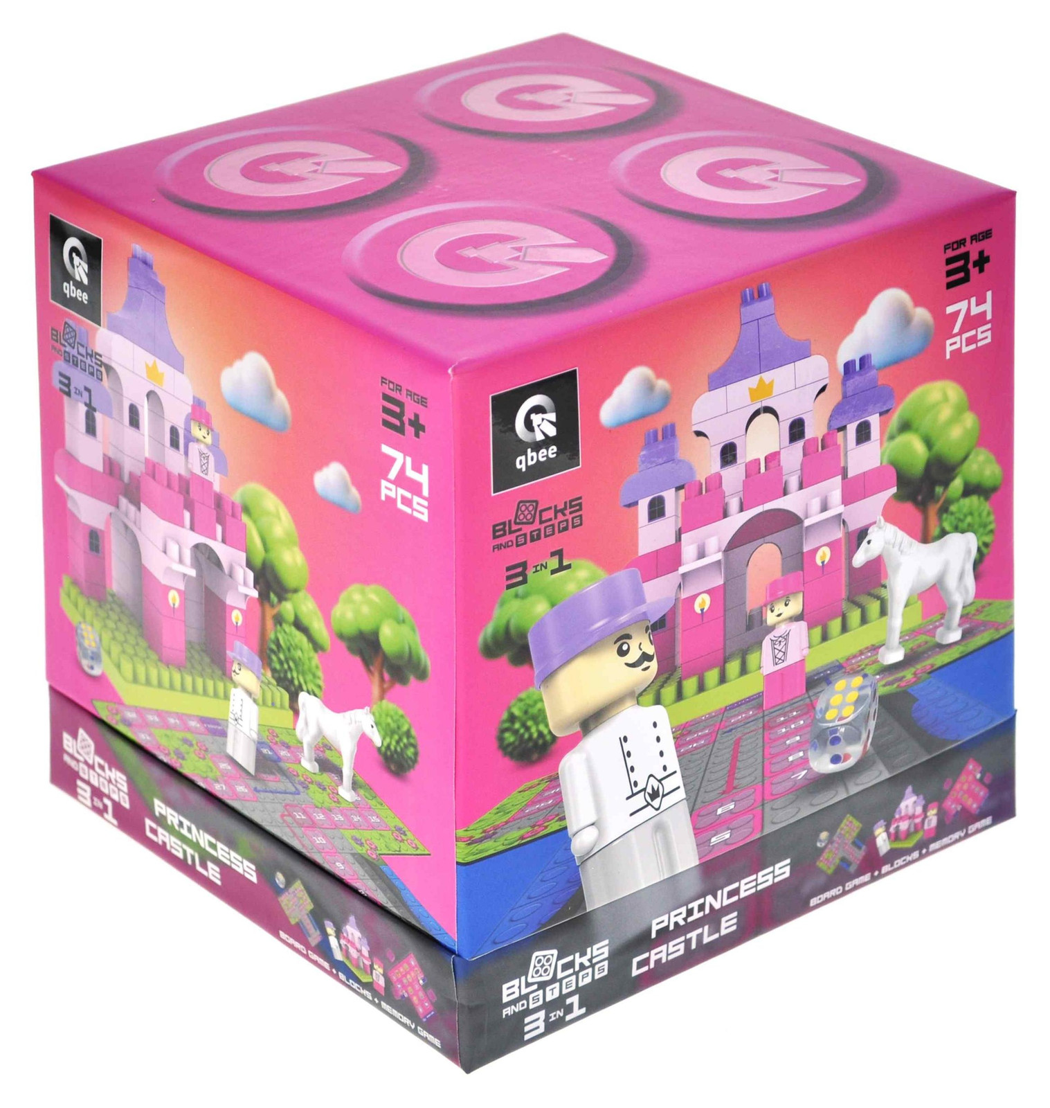 Block&Steps Prinsessenkasteel met Bordspel 3-in-1 Constructieblokken