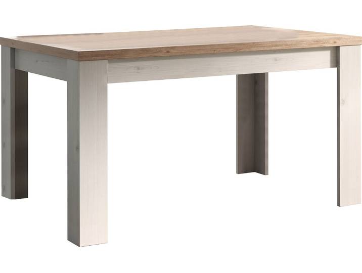 Esstisch OTTO HOME Country 137 x 90 cm, Küchentisch, Esszimmertisch , beige (eiche meringa nb, eiche cadiz nb, eiche meringa nb, eiche cadiz nb), H:79cm, Tische, Esstisch, zweifarbig, rechteckig, Esstisch ausziehbar, erweiterbar auf 185 cm