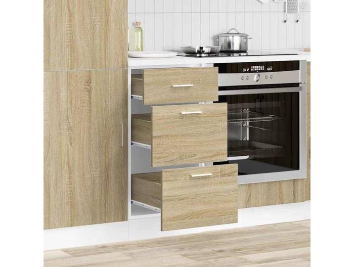 Caisson de cuisine Brun - Meuble bas de cuisine - Armoire à vitrine -  Lyon  - avec rangement - Chêne sonoma - 40x46x11