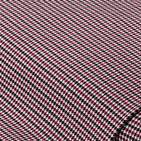 Stretch-Webstoff "Pepita", rot/schwarz/weiß