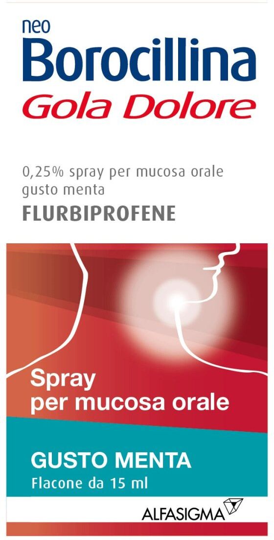 Alfasigma Neo Borocillina gola dolore 0,25 % 15 ml spray orale gusto menta