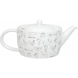 Könitz, Teekanne, Teekanne mit Sieb Picasso Animaux, in Geschenkbox, Bone China, Schwarz, 1400 ml, 11 5 263 0104 (1.40 l)