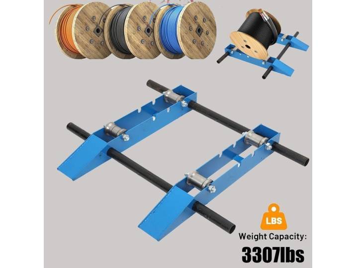 Dérouleur industriel pour câbles en acier 1500 kg, support de déroulage pour bobines de câbles, roue en acier, outil de déroulement pour câbles et câbles optiques