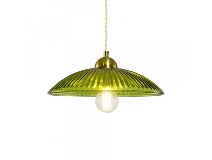 Suspension en verre, équipement métal et textile torsadé