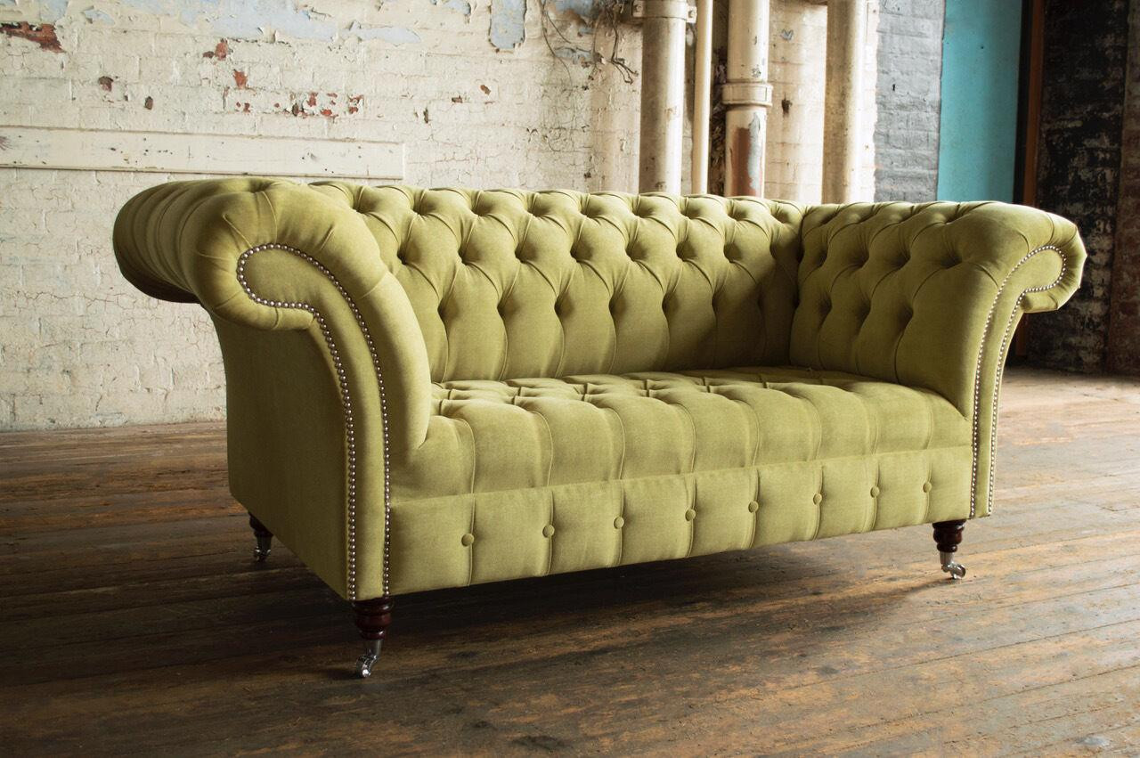 Groene Chesterfield lederen bank voor volwassenen
