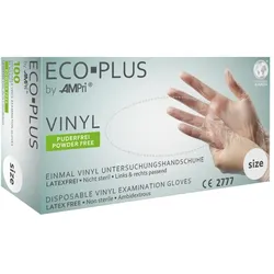 AMPri Eco-Plus Vinylhandschuhe Größe S Size 6-7 weiß nicht steril puderfrei -