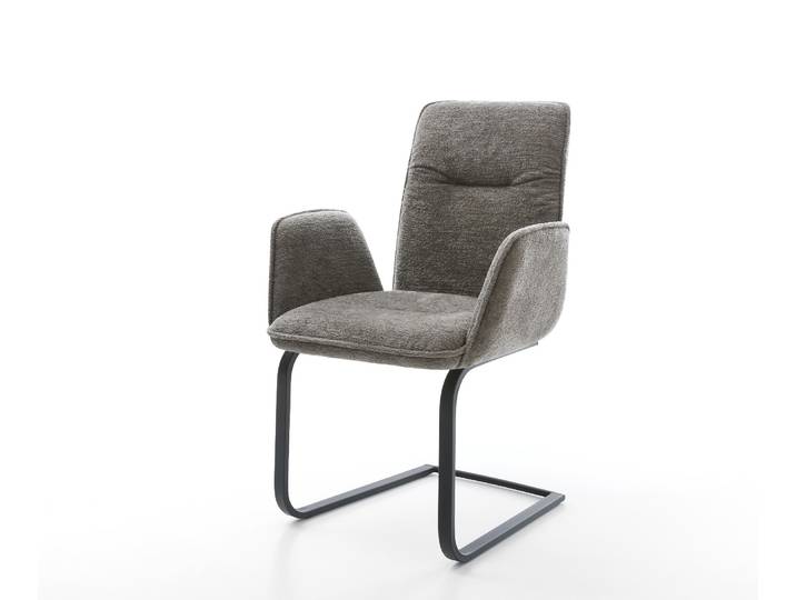 Cantilever Vinja Flex bouclé doux couleur boue pied cantilever plat noir